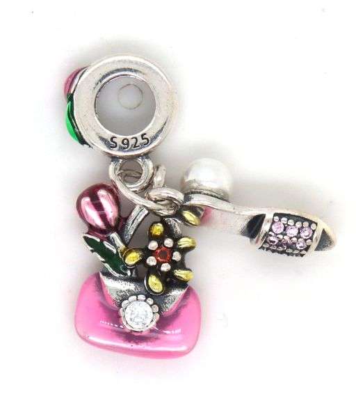 Set of 925 sterling silver 2 Mini charms and purse charm