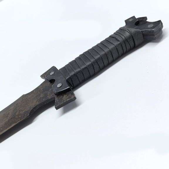 Handmade Full Tang Steel Chopping Sword with Leather Sheath