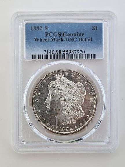 1882-S Morgan Silver Dollar, PCGS  UNC Detail-Wheel Mark