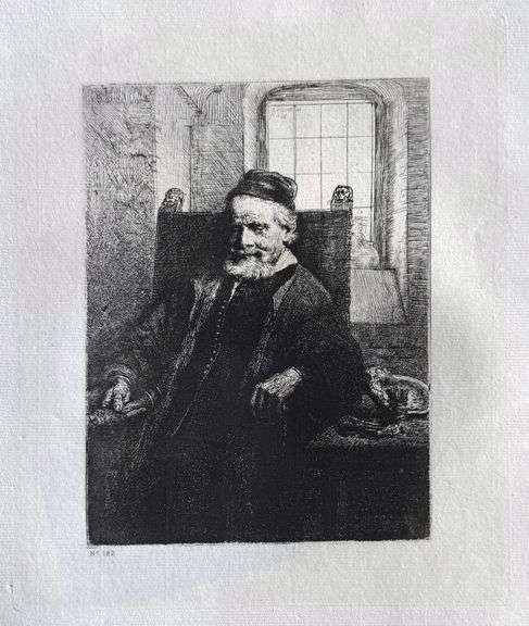 Extremely Rare and Collectible Antique Etching After Rembrandt, c. 1880