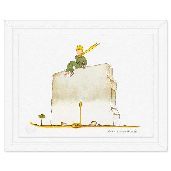 "The Little Prince And The Snake at the Wall" by Antoine de Saint-Exupery 1900-1944 (After)