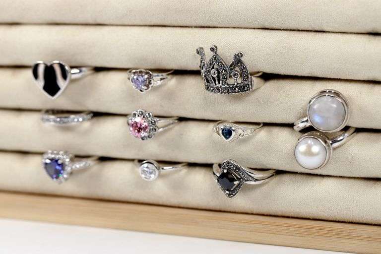Sterling Silver Curated Ring Assortment Various Sizes & Styles (10 Ring Lot)
