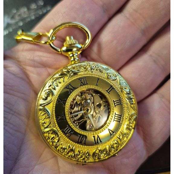 Mechanical Skeleton Pocket Watch