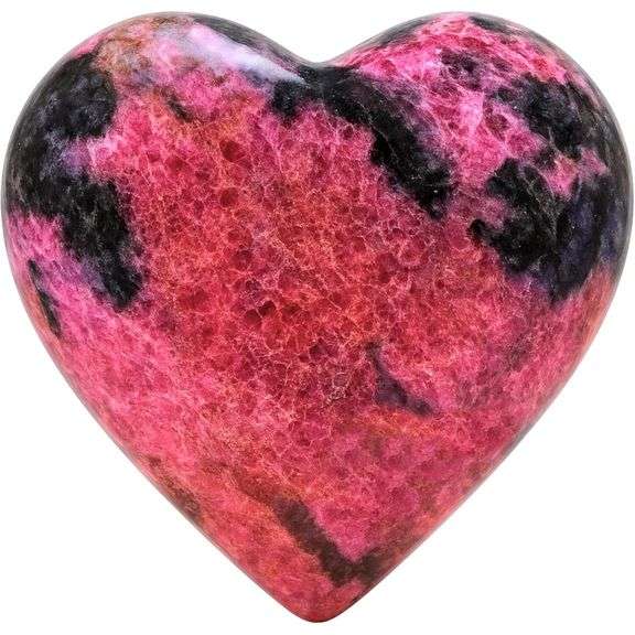 Rhodonite Crystal Heart Palm Stone
