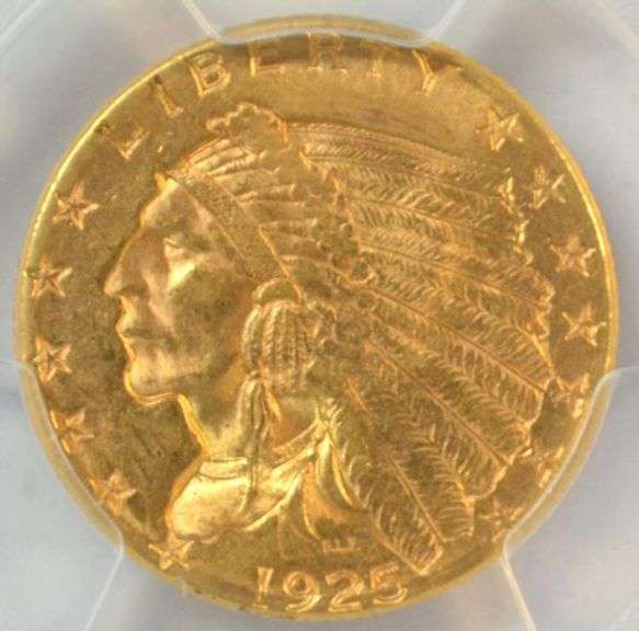 Very Choice BU 1925-D $2.50 Indian Gold Piece. PCGS MS63