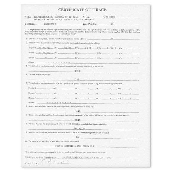 "Pinehurst II (4 Up Golf)" by Mark King (1931-2014)