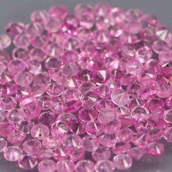 150 pieces! 2.11ct diamond cut pink Sapphire set!