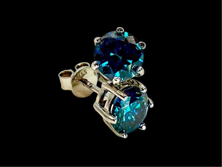 Sparkling 2 Ctw London Blue Simulated Diamond Earrings