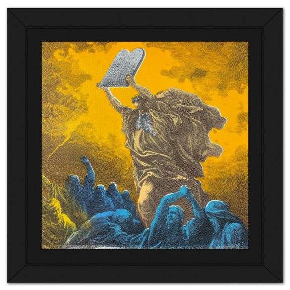 "Moses & the Ten Commandments" by Steve Kaufman (1960-2010)