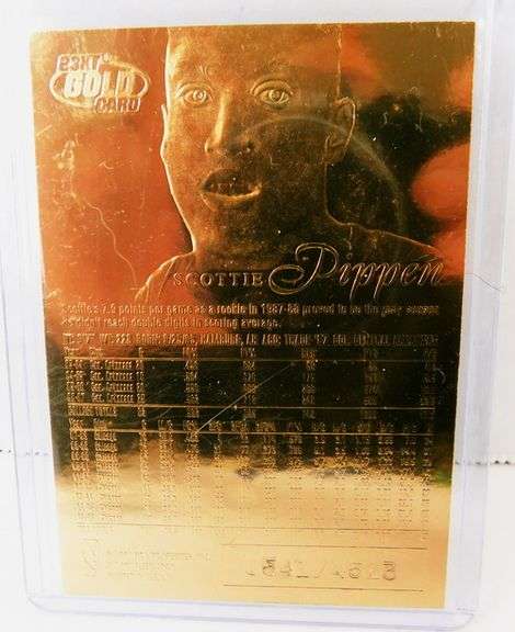Scottie Pippen 23KT Gold Basketball Card , Red Signature