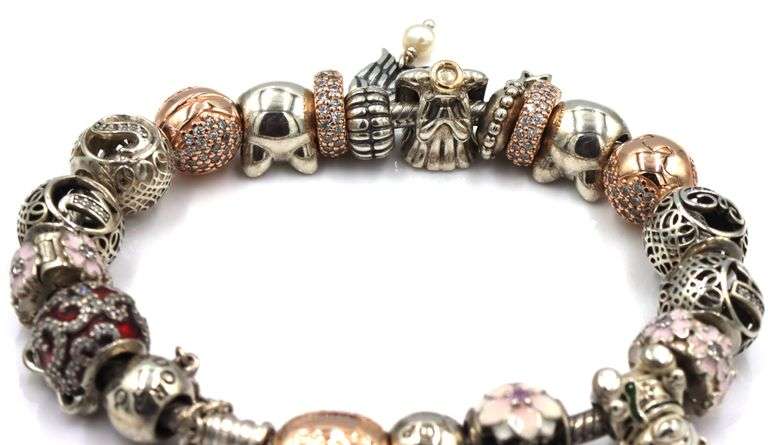 Pandora bracelet with charms