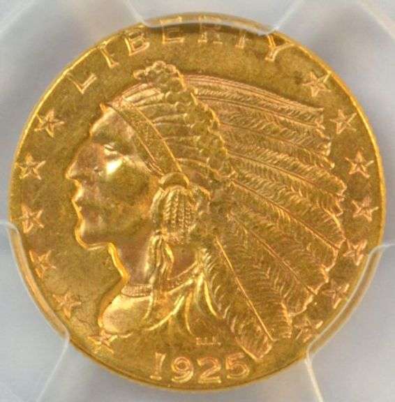 Satiny-fresh near Gem BU 1925-D $2.50 Indian Gold Piece. PCGS MS64
