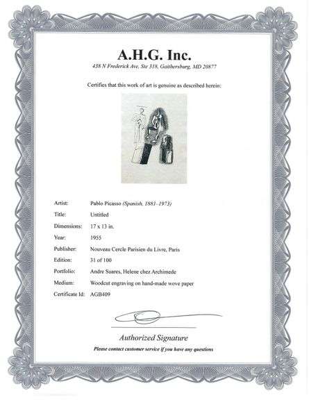 Extremely Collectible Vintage Picasso Woodcut on Paper