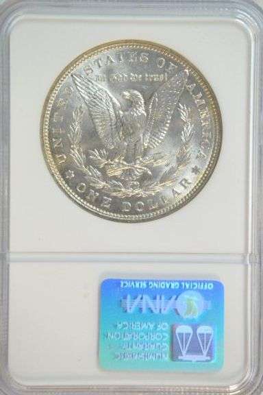 Exceptional Gem BU 1886 Morgan Silver Dollar. Old NGC MS65