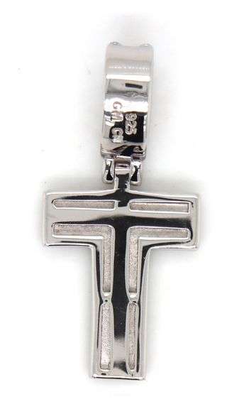 925 Sterling silver Initial T cubic zirconia pendant