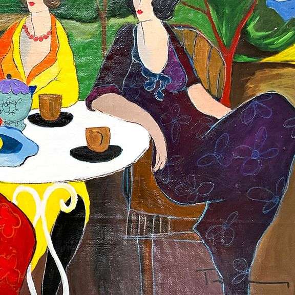 "Spring Afternoon" by Itzchak Tarkay (1935-2012)