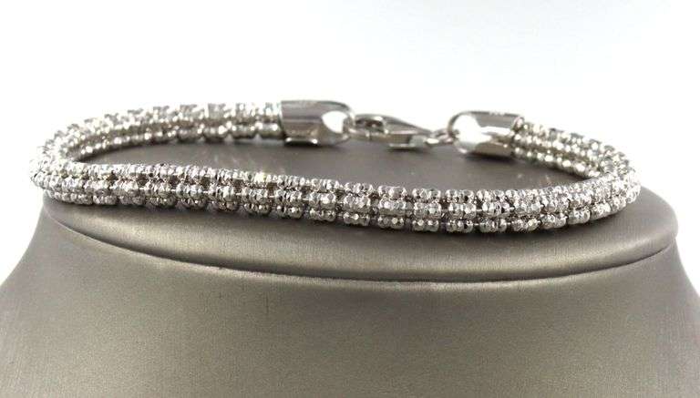 Set of Italian 925 sterling silver popcorn necklace and bracelet