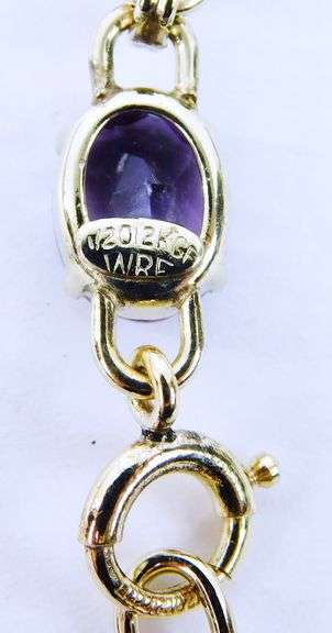 Vintage WRE Gold Filled Amethyst Bracelet