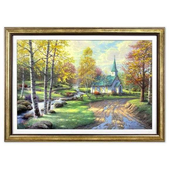"The Aspen Chapel" by Thomas Kinkade (1958-2012)