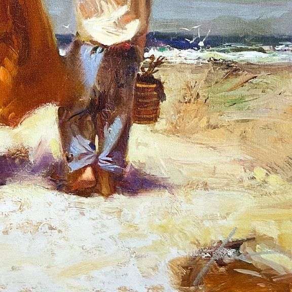 "Breezy Day at the Beach" by Pino (1939-2010)