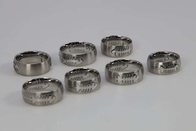 Lot of 15 Stainless Steel 316L Laser Cut Rings Removable Dead Fish Cut Out