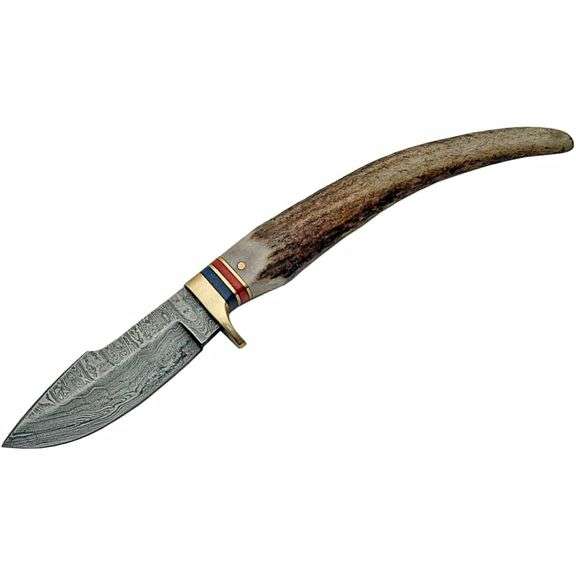 Fixed Blade Hunting Knife with Stag Handle