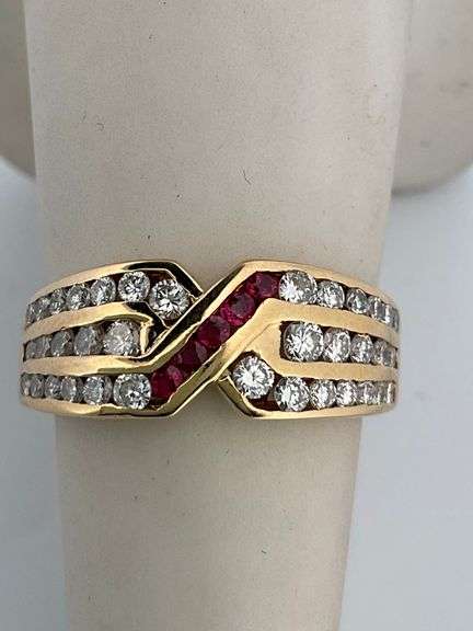CERTIFIED BRAND NEW 18K GOLD DIAMOND AND RUBIES