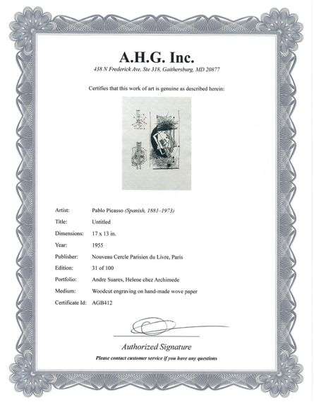 Extremely Collectible Vintage Picasso Woodcut on Paper