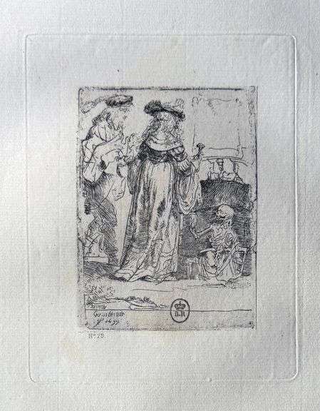 Extremely Rare and Collectible Antique Etching After Rembrandt, c. 1880