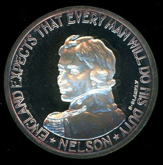 1967 Britannia Commemorative Society Trafalgar/Nelson Proof Silver Medal