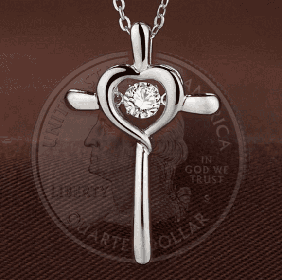 Beautiful Dancing moissanite heart pendant