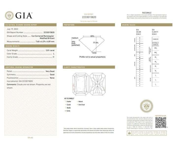 Loose Diamond, 2.01ct, GIA Certified, Radiant Brilliant Cut