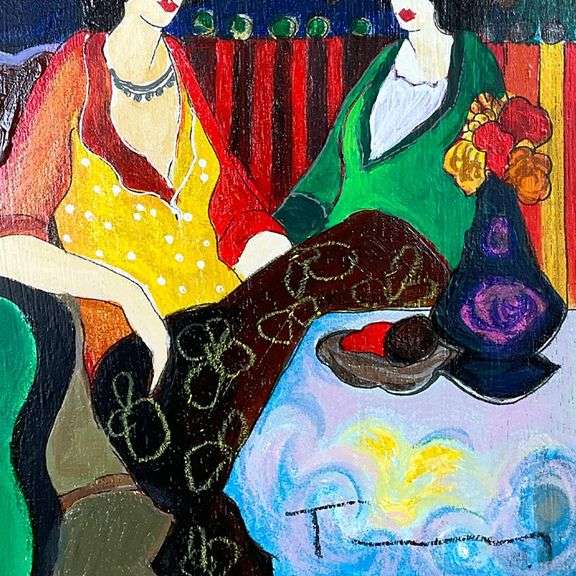 "At the Port" by Itzchak Tarkay (1935-2012)