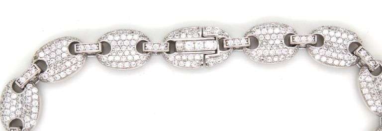 925 Sterling silver Gucci style cubic zirconia bracelet