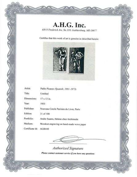 Highly Collectible Picasso Woodcut Circa 1955