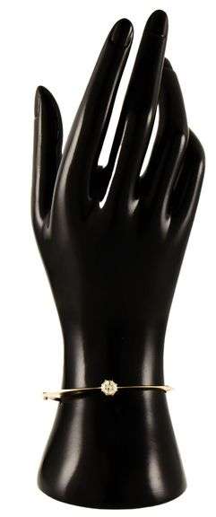 0.80ct Single Cut Diamond Bezel Set Solitaire Bangle Bracelet in 14K