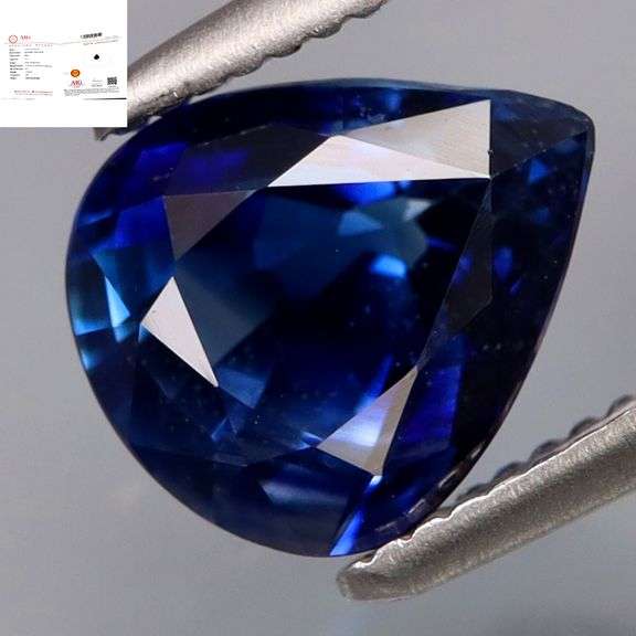 Certified! 1.68ct top cobalt blue eye clean Sapphire! Heated only!