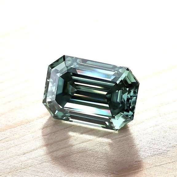 Huge 4.5 Ct Ice Mint Emerald Cut Fire Moissanite
