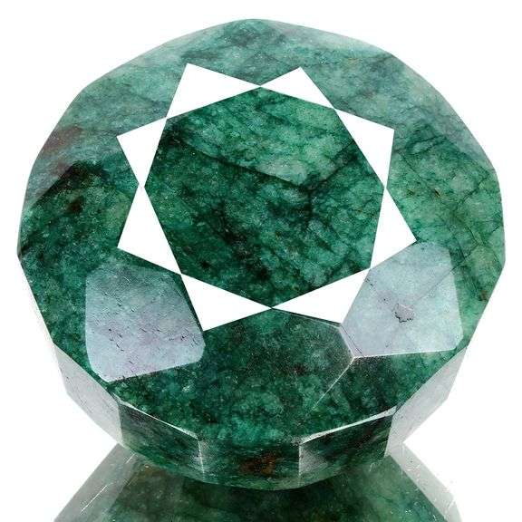 Certified Huge 1700 Ct Museum Size Natural Dark Green Emerald Solitaire