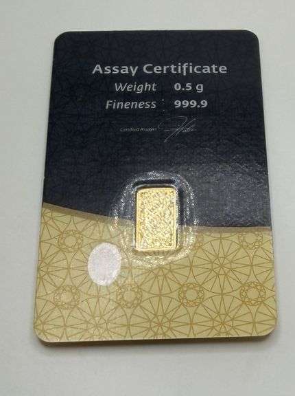 IGR Half Gram Gold Bar with Assay Certificate