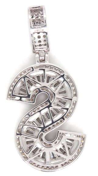 925 Sterling silver Initial S cubic zirconia pendant