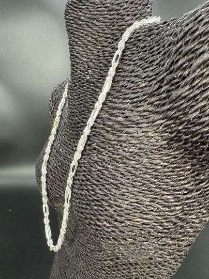 Sterling Silver Long Rope Figarope 5mm Wide Knot Figaro Link Necklace Chain 24"