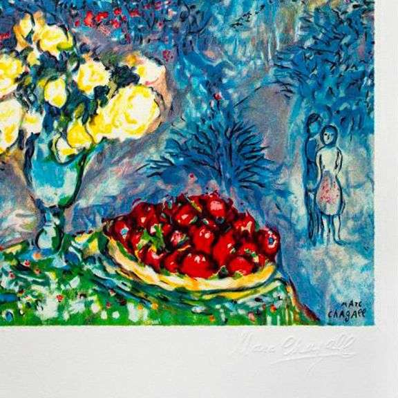 "Fruits Et Fleurs Devant La Mer" by Marc Chagall (1887-1985)