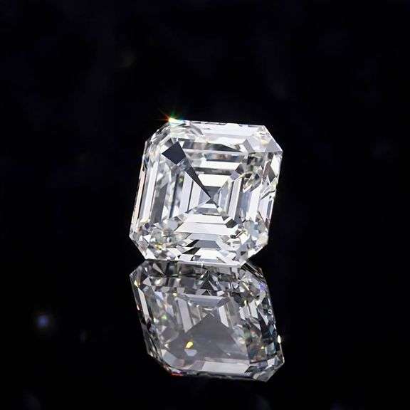 Huge Rare 6.75 Ct Sparkling White Asscher Cut Simulated Diamond Solitaire