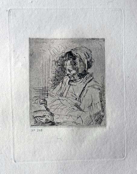 Extremely Rare and Collectible Antique Etching After Rembrandt, c. 1880