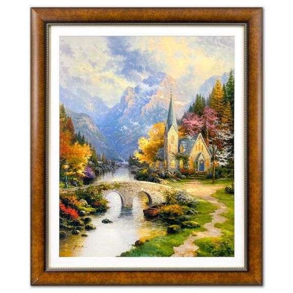 "The Mountain Chapel" by Thomas Kinkade (1958-2012)