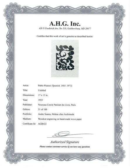 Highly Collectible Picasso Woodcut Circa 1955