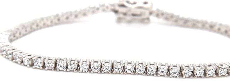 925 Sterling silver round brilliant cut cubic zirconia tennis bracelet