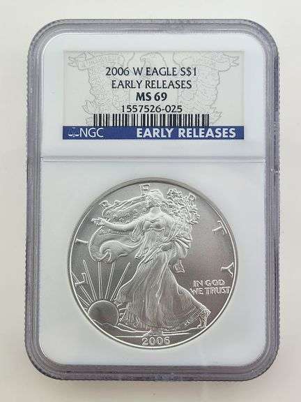 2006-W American Silver Eagle, NGC MS69 ER