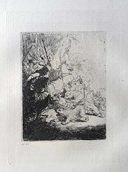 Extremely Rare and Collectible Antique Etching After Rembrandt, c. 1880
